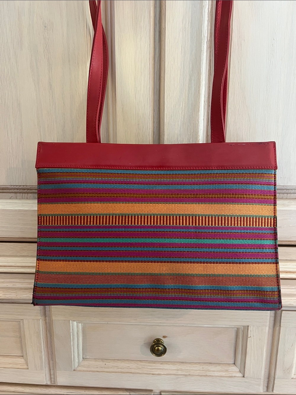 Vintage Lambertson Truex Red Striped Shoulder Bag - Picture 4 of 9